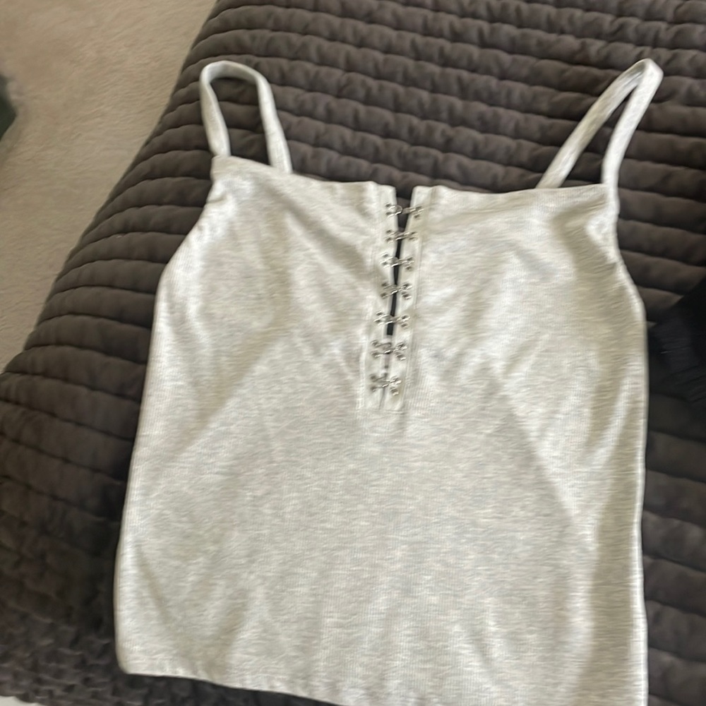 Grey low back top